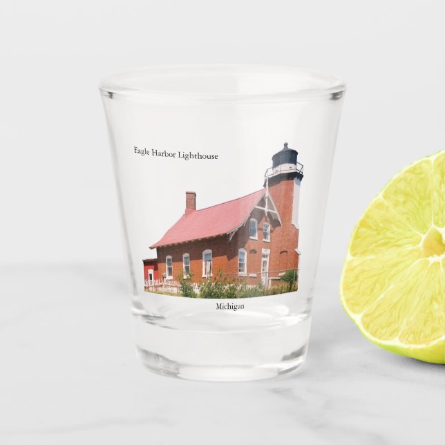 Eagle Harbor Lighthouse shot glass (Front)