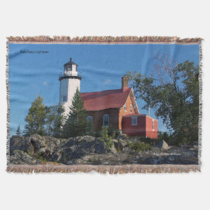Eagle Harbor Lighthouse throw blanket