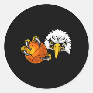 Eagle Hawk Basball Ball Bald Eagles Cartoon Classic Round Sticker