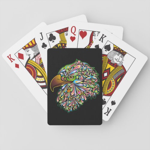 Eagle Hawk Psychedelic Design Playing Cards