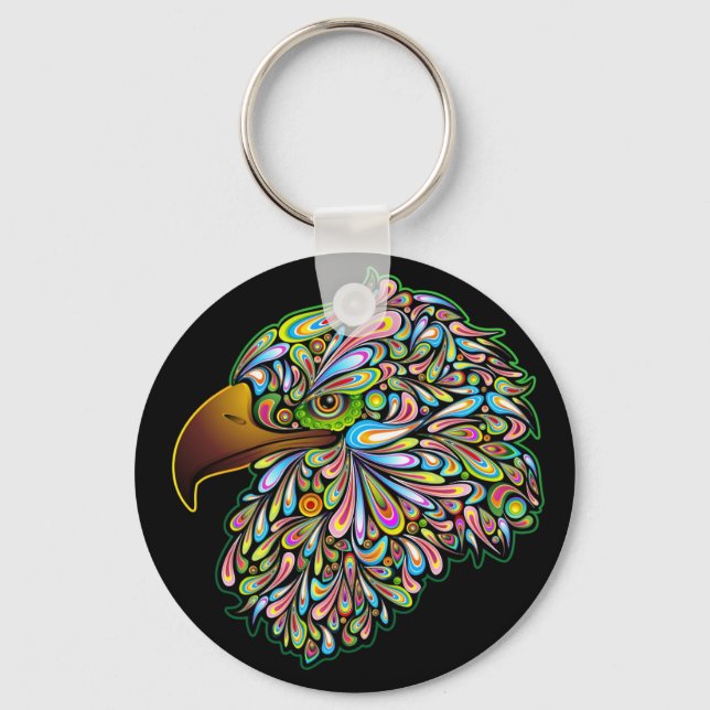 Eagle Hawk Psychedelic Keychain (Front)