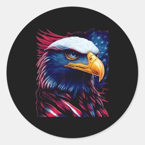 Eagle Head _ 4th Of July Independence Day  Classic Round Sticker