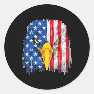 Eagle Head American Flag Patriotic 4th of July 1 Classic Round Sticker