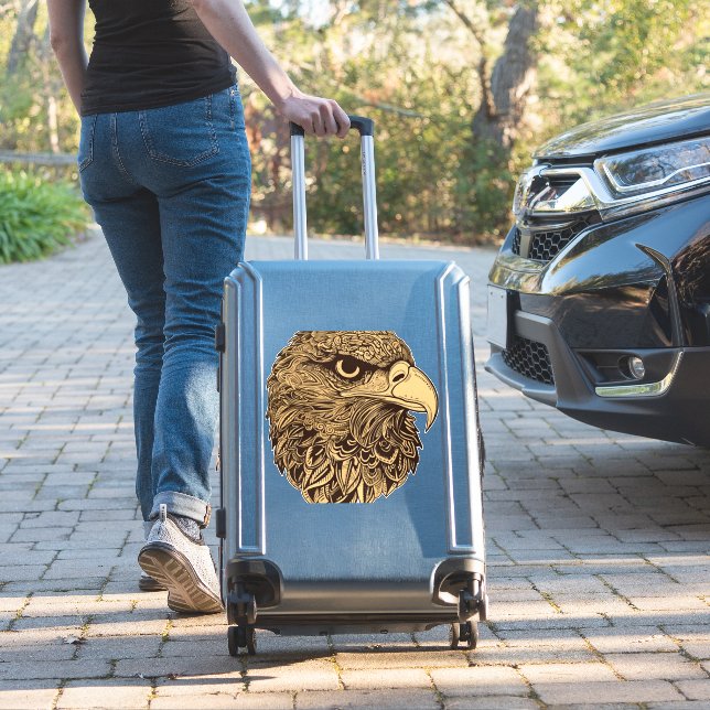 Eagle head animal sticker (Suitcase Insitu)