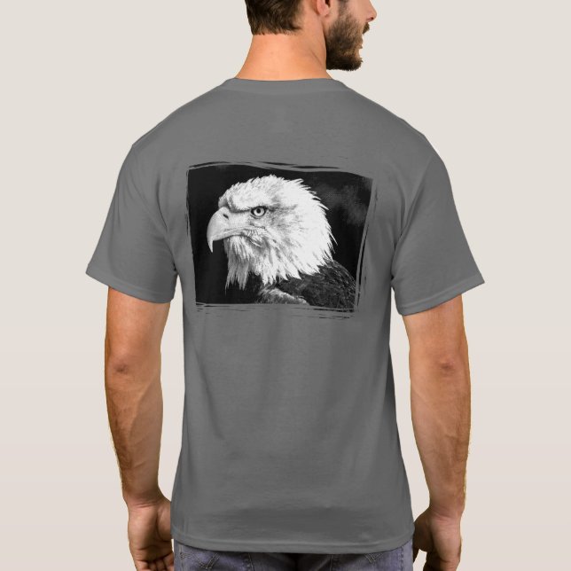 Eagle Head Dark Grey Template Modern T-Shirt (Back)