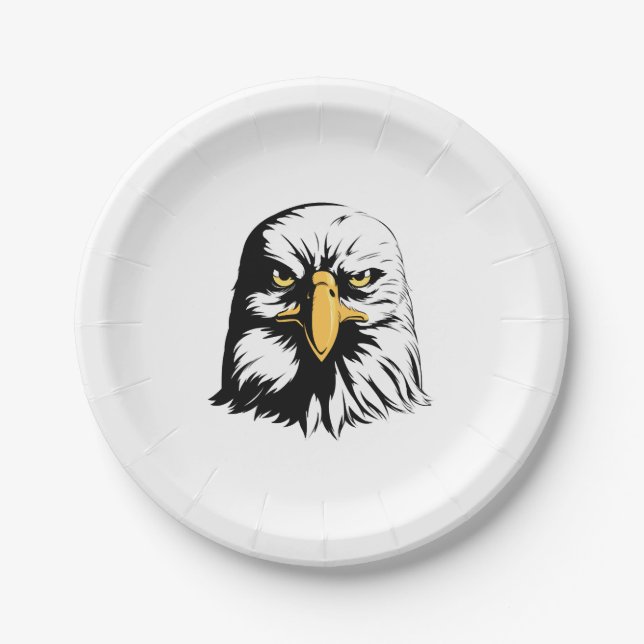 Eagle Head Front Paper Plates (Front)
