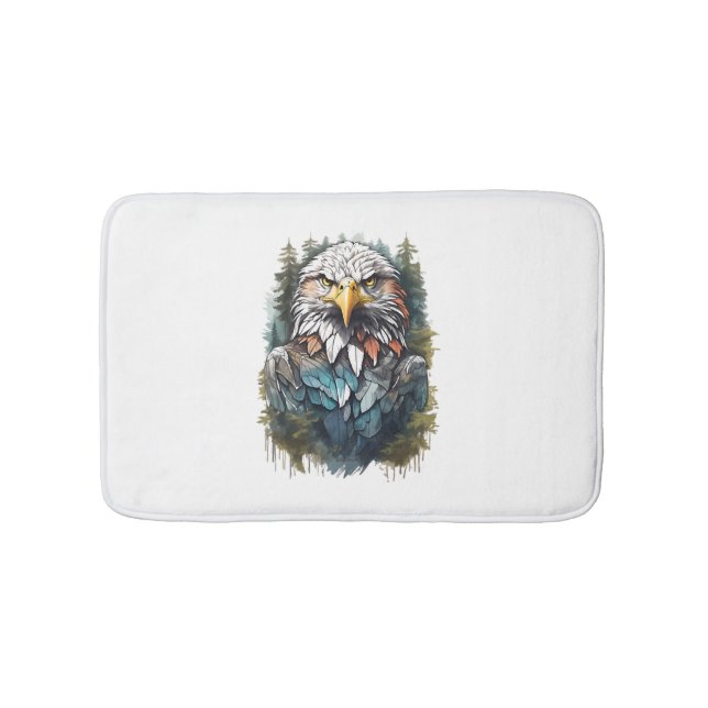 Eagle Head in Forest Bath Mat (Front)