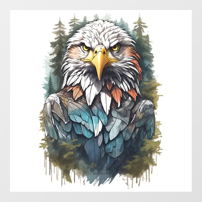Eagle Head in Forest Floor Decals (Front)