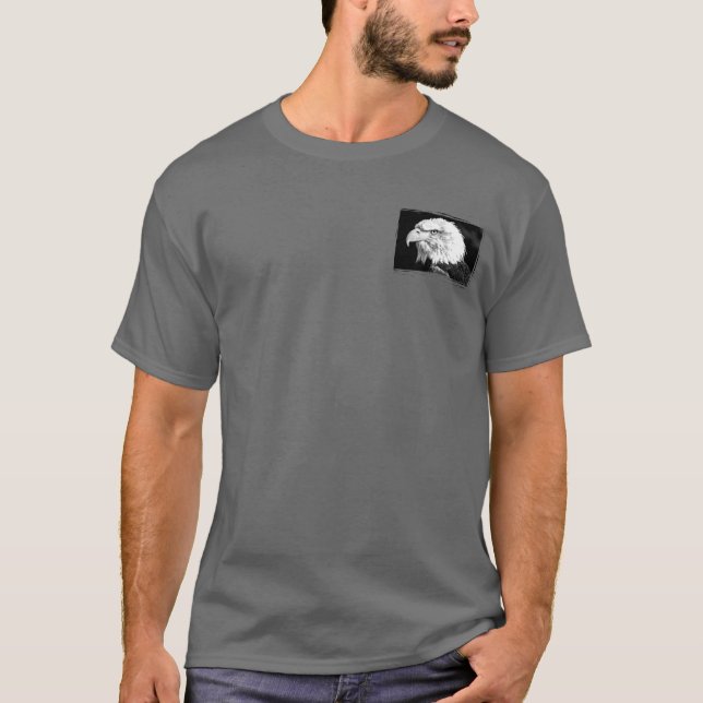 Eagle Head Template Elegant Dark Grey Add Image T-Shirt (Front)