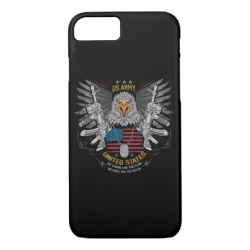 eagle head usa america country with gun weapon ak_ iPhone 87 case