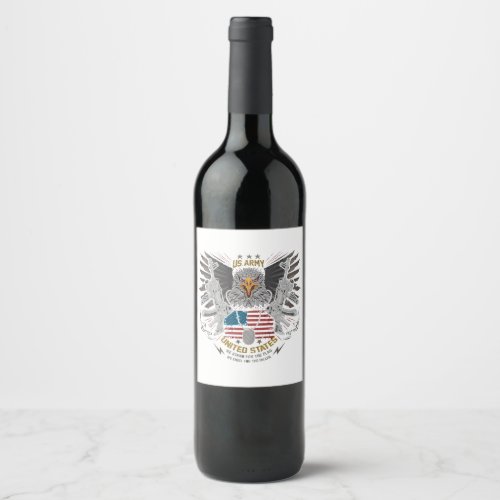 eagle head usa america country with gun weapon ak_ wine label
