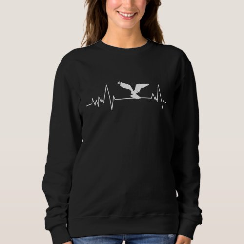 Eagle Heartbeat Bird Pulse Hawk Ecg Animal Sweatshirt