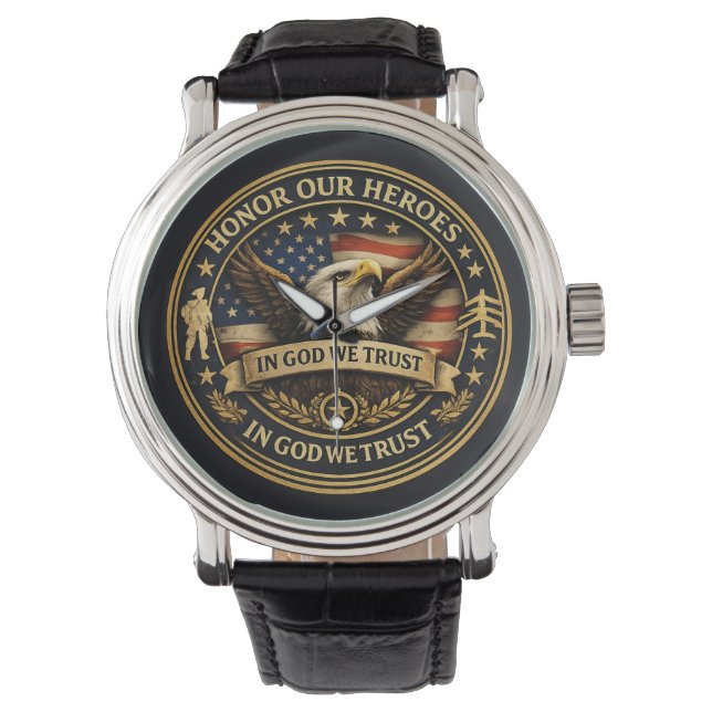 Eagle Heroes Patriotic Military Watch  (Front)