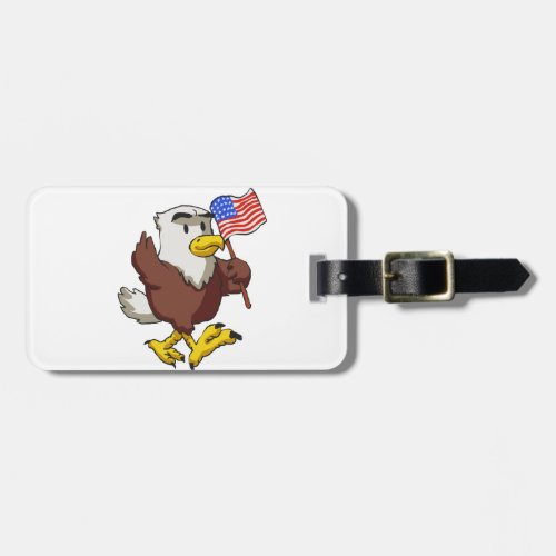 Eagle holding flag at 4th July  choose back color Luggage Tag