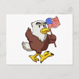 Eagle holding flag at 4th July   choose back color Postcard