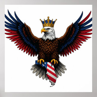 EAGLE HOLDING MAP OF FLORIDA POSTER