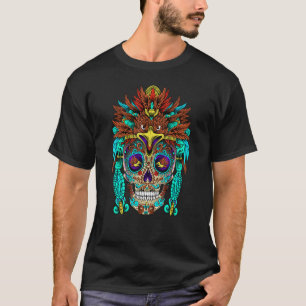Eagle Huichol Mexican Skull Sugar Skull Calavera A T-Shirt