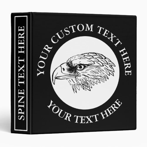 Eagle Icon Logo Custom Text  3 Ring Binder