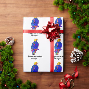 Eagle in Colors Bible Wings Like Eagles Wrapping Paper