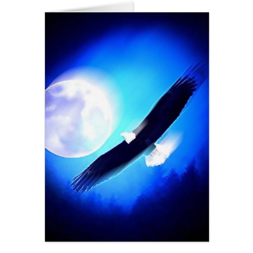 Eagle in Flight  Full Moon