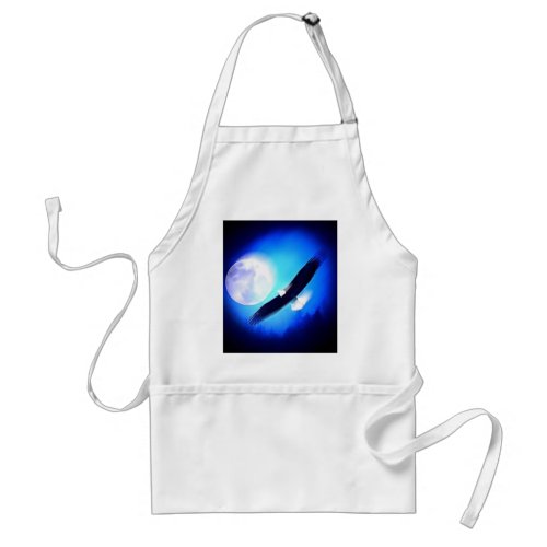 Eagle in Flight  Full Moon Adult Apron