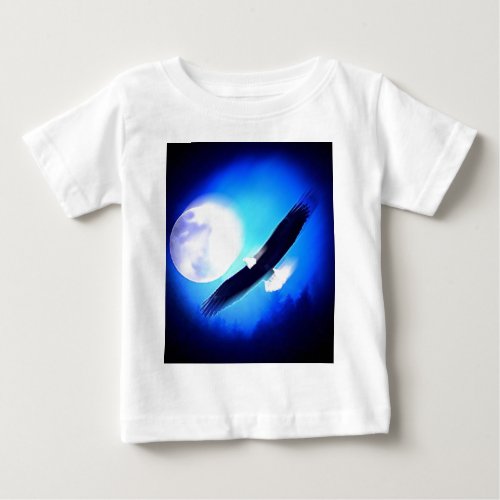 Eagle in Flight  Full Moon Baby T_Shirt