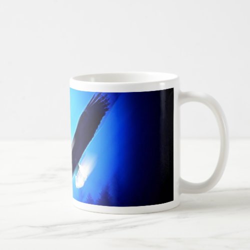 Eagle in Flight  Full Moon Coffee Mug