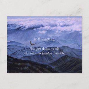 Eagle in Flight, Memorial Day for Service-person Holiday Postcard