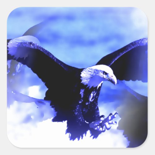 Eagle in Flight Square Sticker