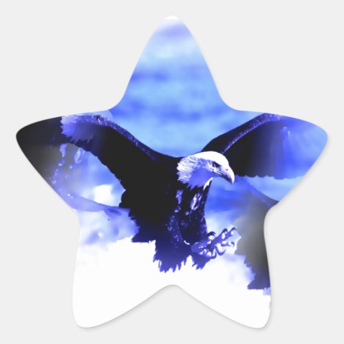 Eagle in Flight Star Sticker