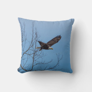 Eagle In Flight Throw Pillow