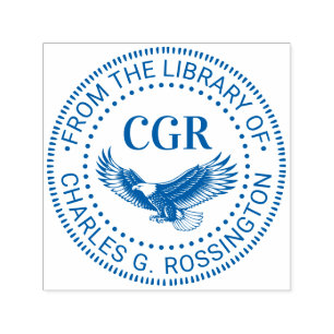 Eagle in Flight Wings Extended Library Book Name Self-inking Stamp