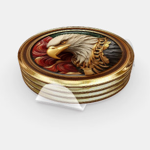 Eagle in Gleaming Gold  Coaster Set