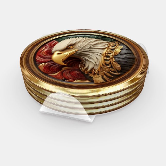 Eagle in Gleaming Gold  Coaster Set (Set)