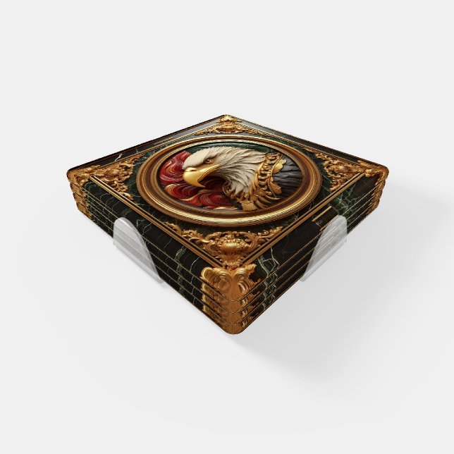 Eagle in Gleaming Gold  Coaster Set (Set)