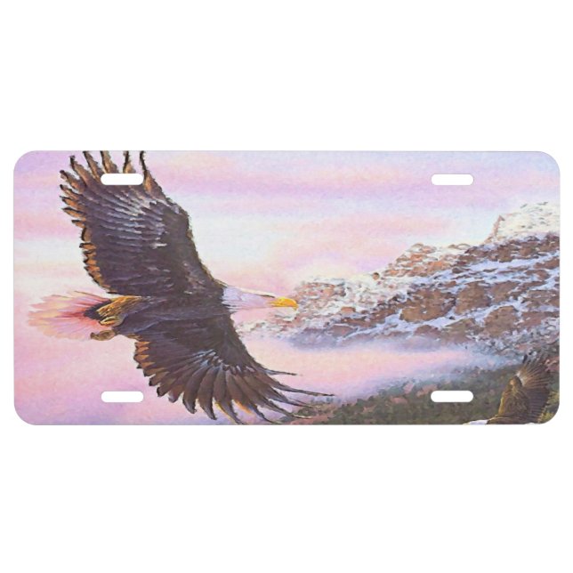 Eagle in Mist (Bird of Prey) License Plate (Front)