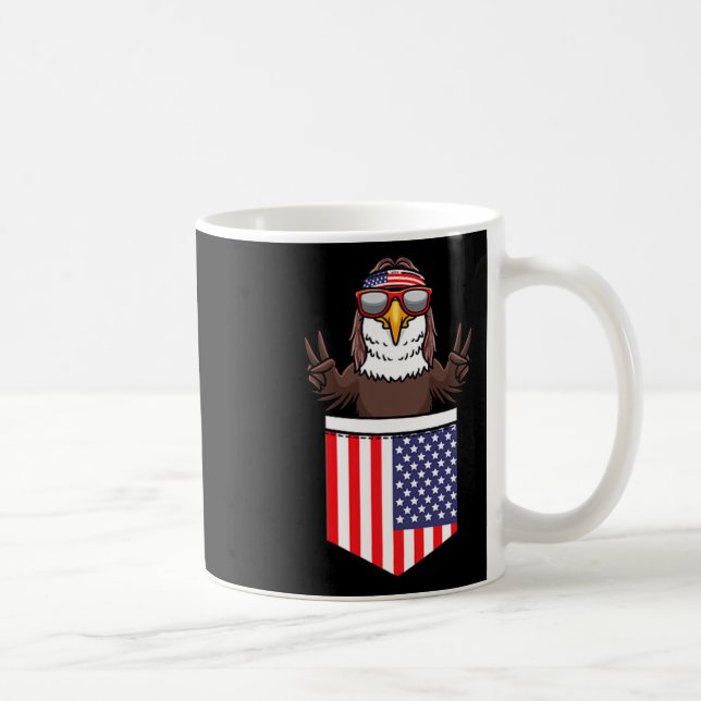 Eagle In Pocket Patriotic Independence Day 4th Of  Coffee Mug (Right)
