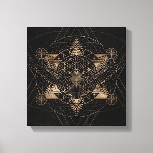 Eagle in Sacred Geometry Composition Canvas Print