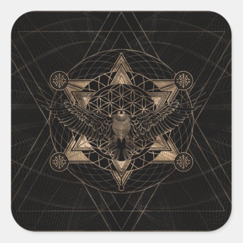 Eagle in Sacred Geometry Composition Square Sticker