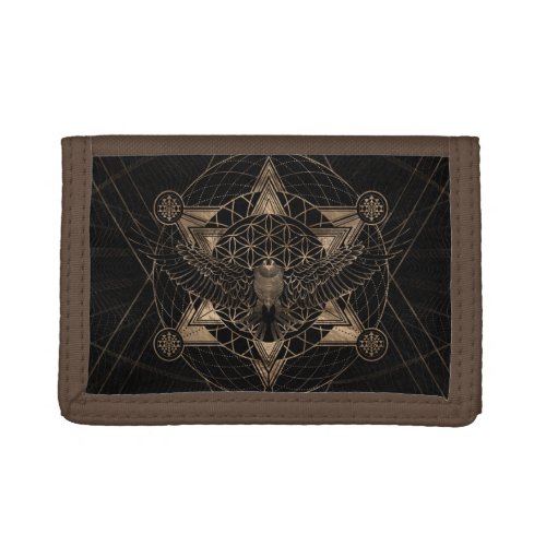 Eagle in Sacred Geometry Composition Trifold Wallet