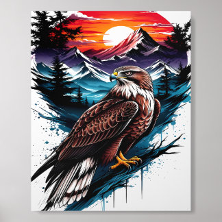 Eagle in the mountain acrylic photo tile