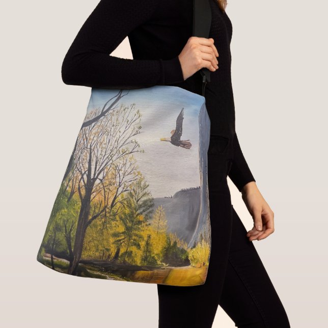Eagle in Yosemite National Park, by Gary Poling Crossbody Bag (Close Up)