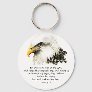 Eagle - Inspirational - Scripture - They that wait Keychain