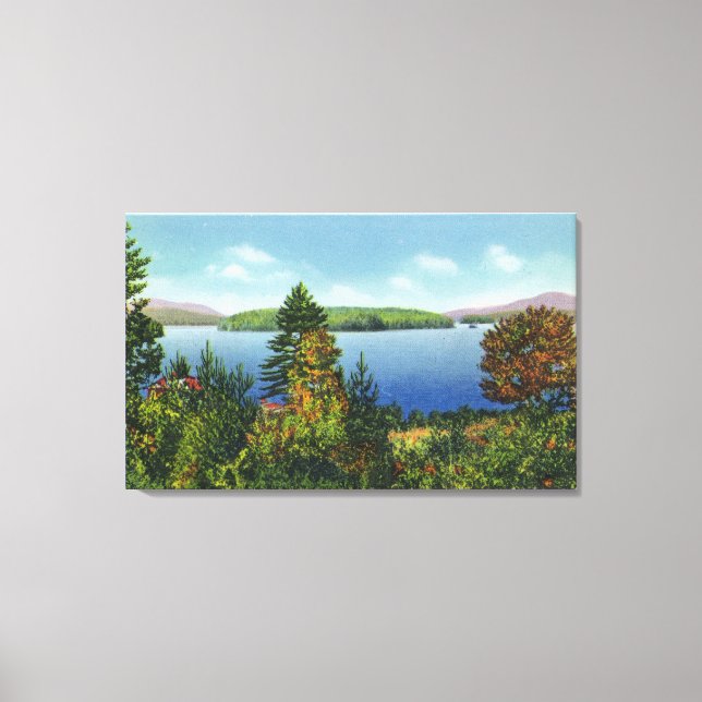 Eagle Island and Lower Saranac Lake View Canvas Print (Front)