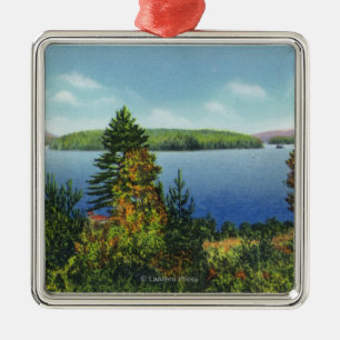 Eagle Island and Lower Saranac Lake View Metal Ornament