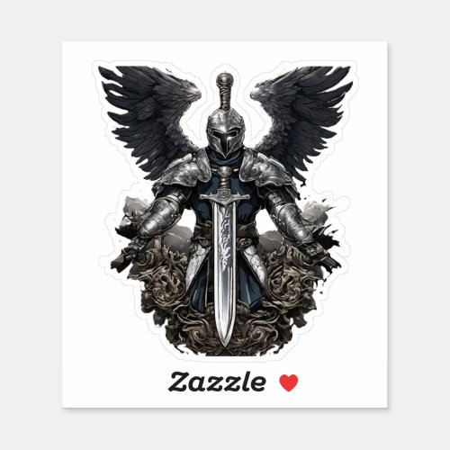 Eagle Knight Emblem In Gray2 Sticker