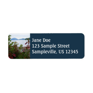 Eagle Lake and Red Maple Leaves I Label