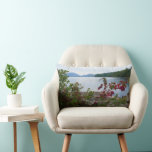 Eagle Lake and Red Maple Leaves I Lumbar Pillow