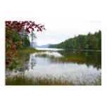 Eagle Lake and Red Maple Leaves II Poster