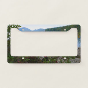 Eagle Lake and Red Maple Leaves License Plate Frame